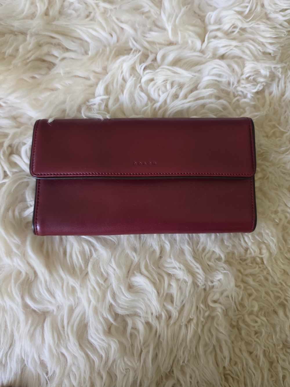 Rare Vntage COACH Burgundy Leather Clutch Wallet